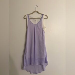 Ethereal Layered Flowy Purple and White Spring Dress sleeveless with fairy vibes